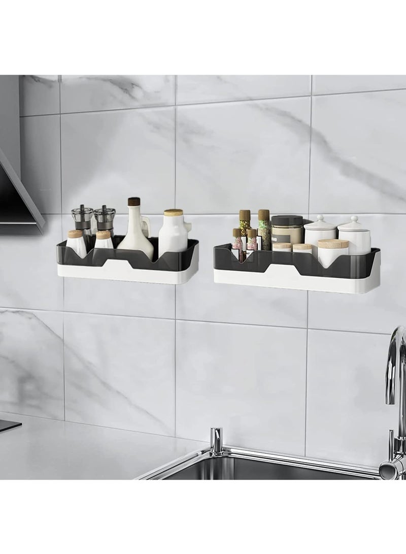 Shower Caddy Adhesive Shower Shelf for Bathroom 2 Pack: Premium Wall Mount Bathroom Organizer Shelf - No Drilling Sower Organizer - Upgraded Rustproof Kitchen Storage Rack - Image 4